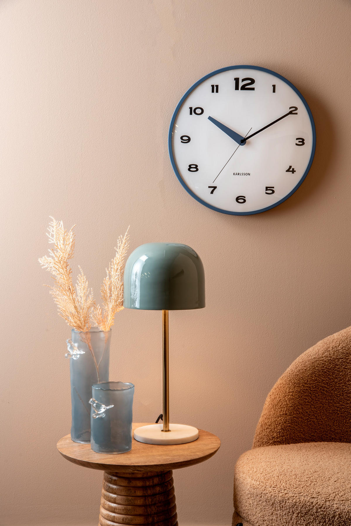 VASE Bird On Branch 9/9/15 cm - Blau, Glas (9.5/15cm) - Present Time