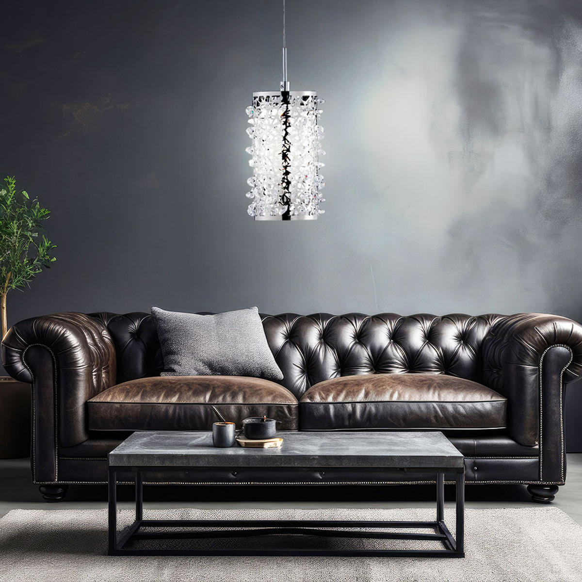 LED HÄNGELEUCHTE GLOSSY Silber Chrom - Silberfarben, Metall (11/11/150cm)