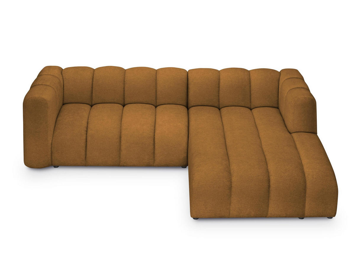 ECKSOFA Links Strukturstoff Grau - Hellgrau/Schwarz, Holzwerkstoff/Kunststoff (224/166cm) - LaMiaSofa