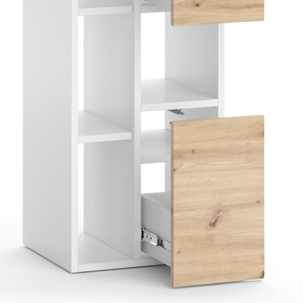 BADSCHRANK Alf Weiß 36 x 117 cm mit 2 Schubladen - Weiß, Holzwerkstoff (36/117/36cm) - Vicco
