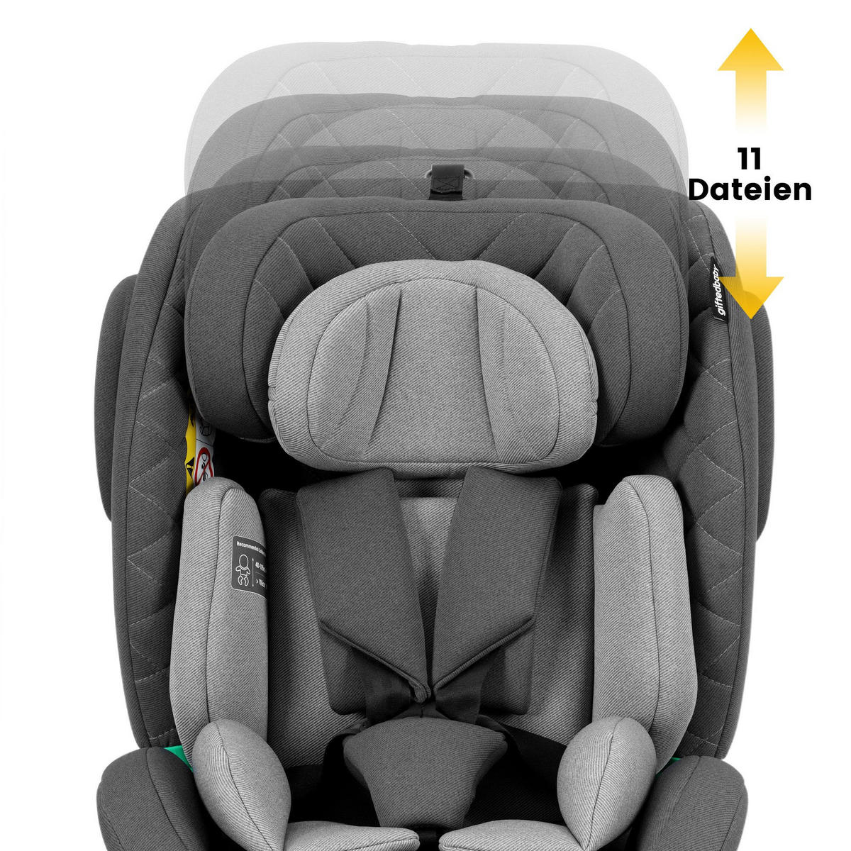 AUTOKINDERSITZ 360° Drehbarer i-Size Kindersitz mit ISOFIX, 40-150 cm - Grau, Textil (51/80/57cm) - BEXEVUE