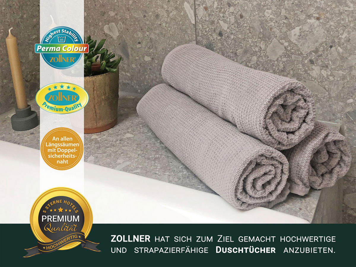 DUSCHTÜCHER, 3er-Set, 70x140 cm, 100% Baumwolle, Grau - Grau, Textil (70/140cm) - Zollner