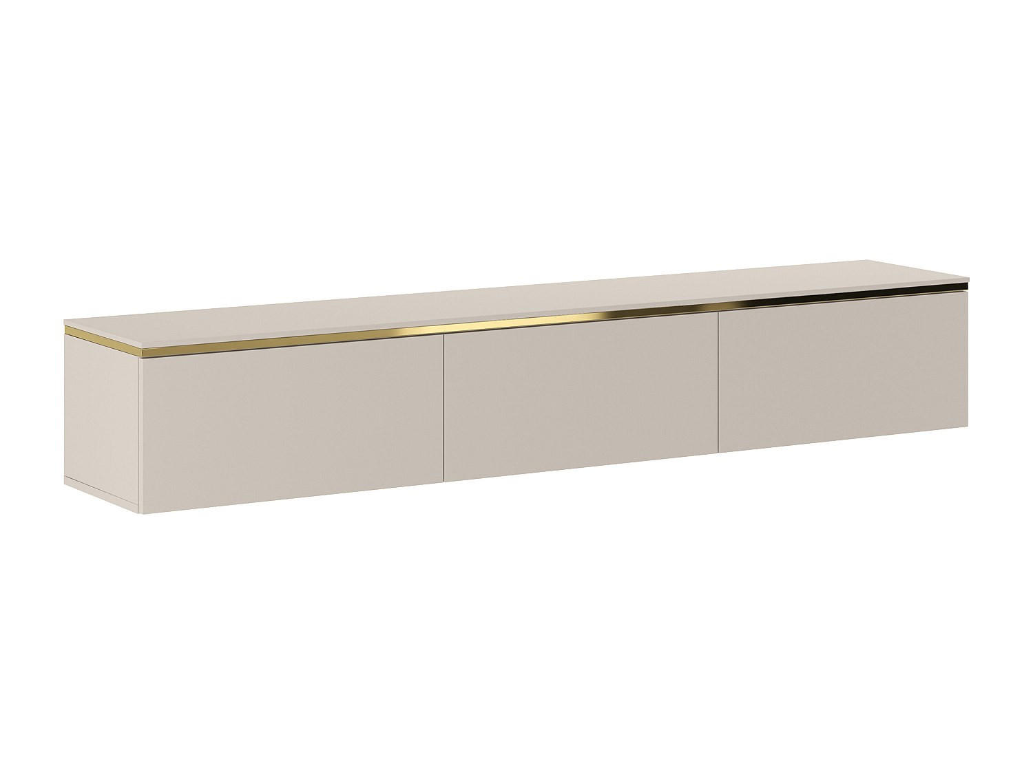 TV-HÄNGESCHRANK - 180 cmcm x 34.5 cmcm - Holz, Platte - Beige, Goldfarben - VUKIA - Beige/Goldfarben, Holz (180/30/34.5cm) - Vente-Unique