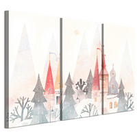 LEINWANDBILD Winter 3-tlg. 90x60 cm - Weiß, Holz (90/60cm) - LUMASOUL