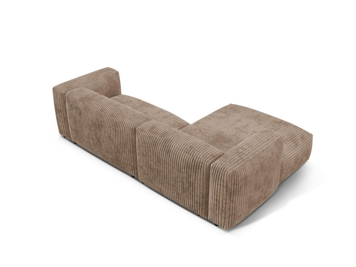 ECKSOFA modular links Martina aus Cord eichel 2 Sitzplätze - Rotbraun, Textil (176/283cm) - Micadoni