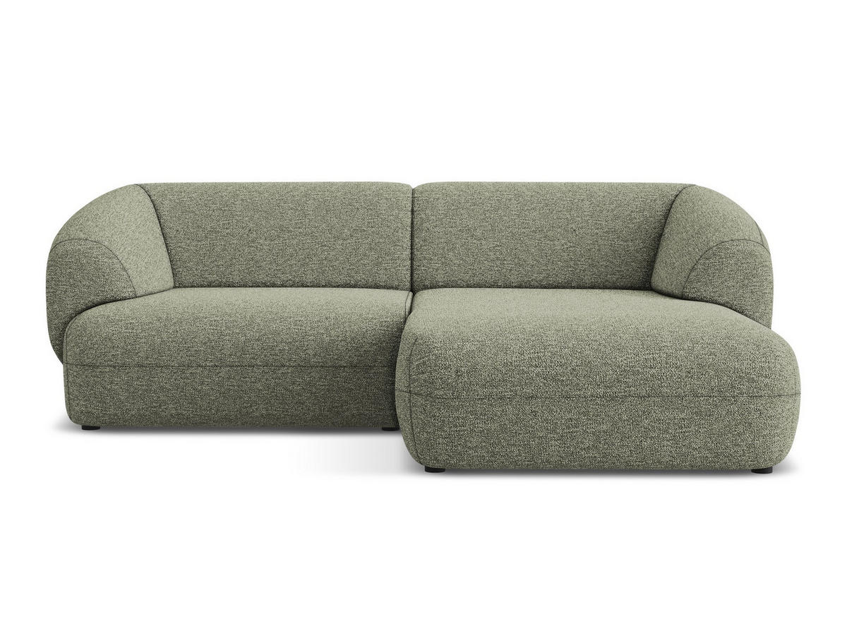 ECKSOFA rechts Strukturstoff Stoff Grün - Beige/Schwarz, Kunststoff/Textil (230/98cm) - Makamii
