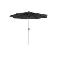 SONNENSCHIRM MIT LED-SOLAR-BELEUCHTUNG - Grau, Textil (300/300cm) - Hansiro