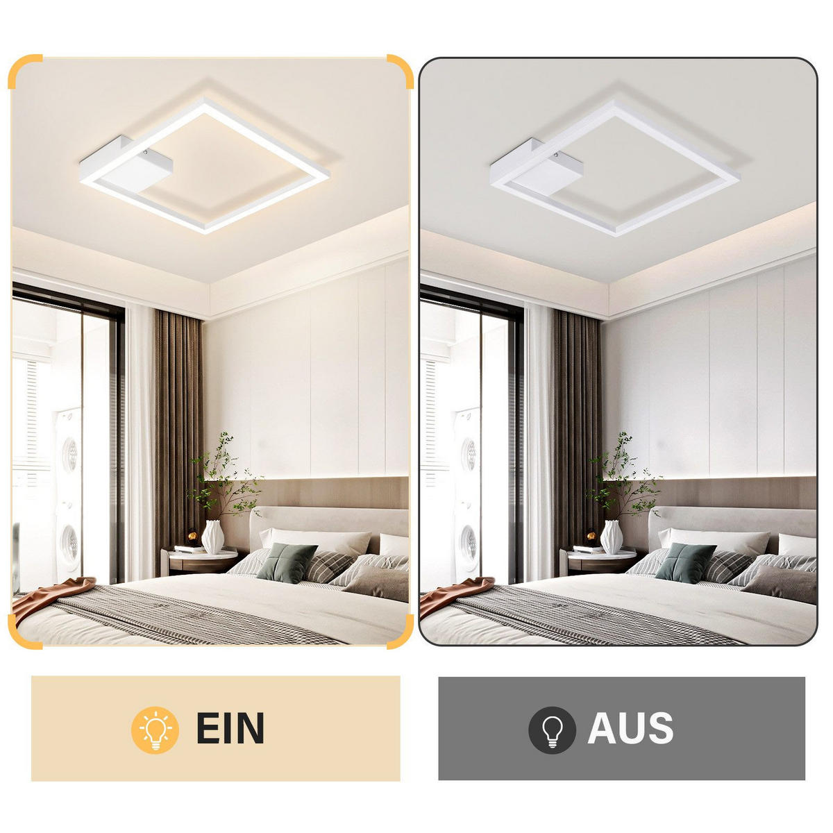 LED-DECKENLEUCHTE Eisenach 29.4/29.4/3.8 cm - Weiß, Metall (29.4/29.4/3.8cm) - Nettlife