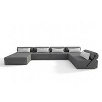 GARTENSOFA BALI XXL - Wetterfeste Balkonmöbel & Lounge Sofa Außen - Moderne Outdoor Couch für Garten - Balkon & Terrasse - Dunkelgrau - Dunkelgrau, Kunststoff (448/78/100cm) - Trada