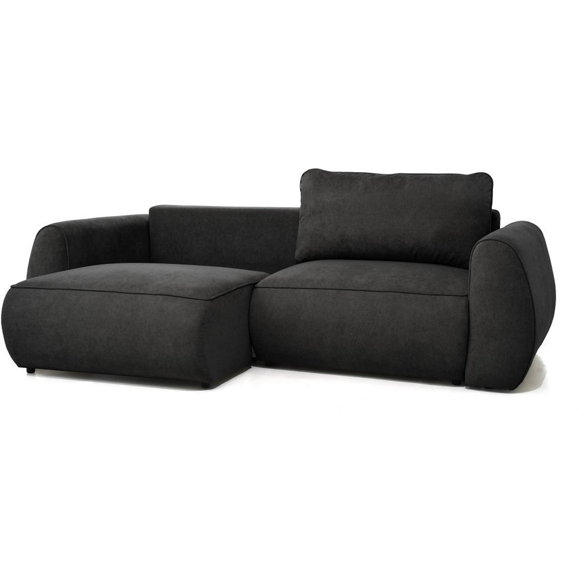 3-SITZER Schlafsofa Bravo mit Eckfunktion, mit zwei Bettkasten, Schwarz - Schwarz, Textil (257/96/110cm) - Beautysofa