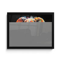 POSTER MIT RAHMEN Elefant - Graffiti - Schwarz - Tiere - Farben 40x30 cm - Schwarz, Papier (40/30cm) - MuchoWow