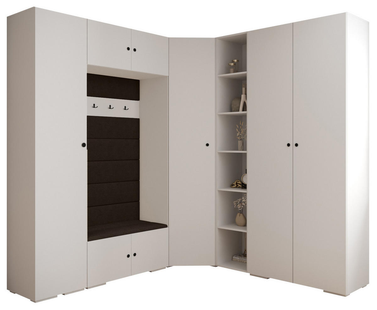 GARDEROBEN-SET 236,7/231,7/47 - Dunkelbraun/Schwarz, Holz/Kunststoff (181.7/236.7/47cm) - Abiks Möbel