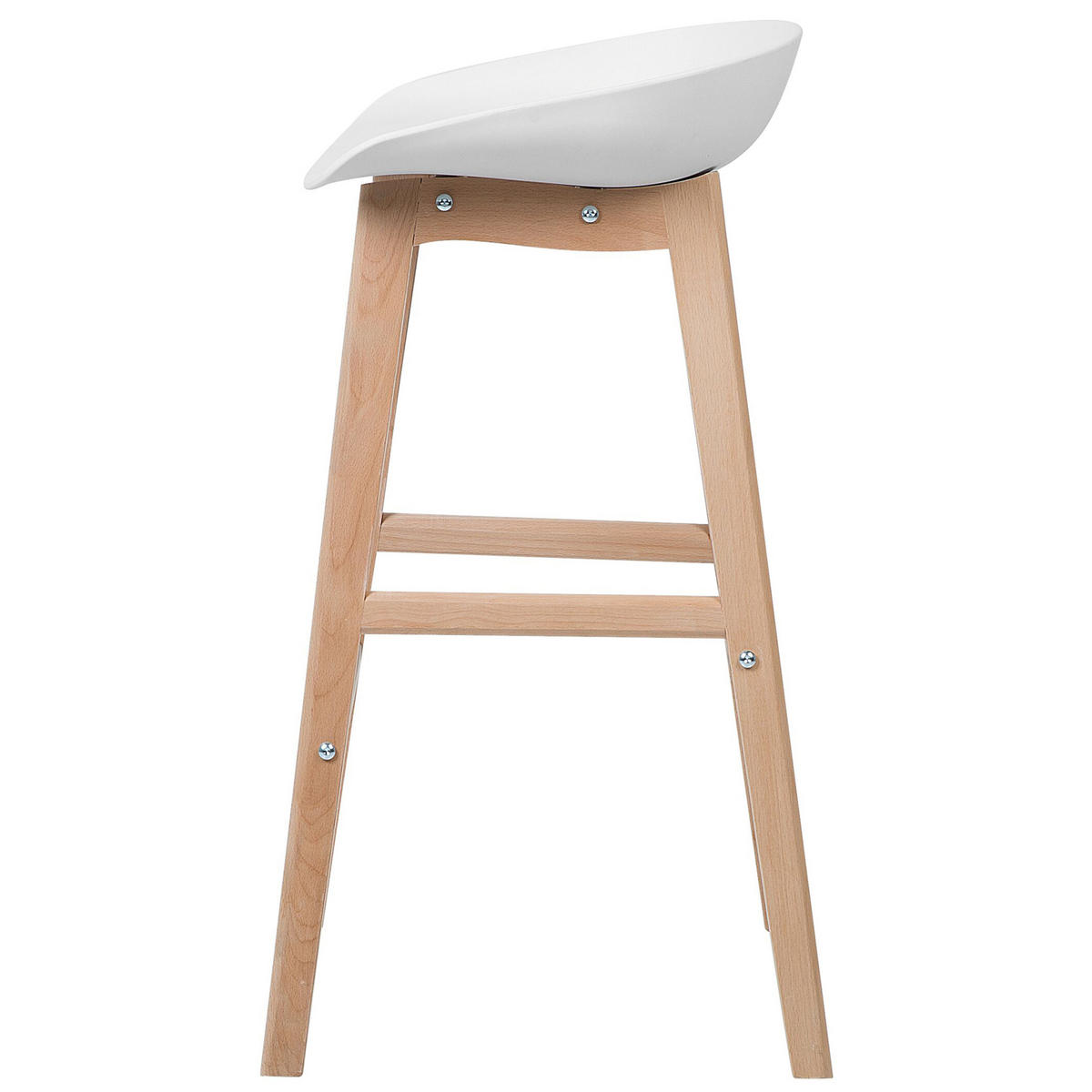 BARSTUHL 2er-Set Kunststoff Weiß Micco - Weiß, Holz/Kunststoff (42/85/46cm) - Beliani