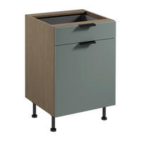 UNTERSCHRANK D60S1 P/L AX – Sorento Grün – Grün / Eiche - Eichefarben/Grün, Holzwerkstoff (60/87/52cm) - ROYAL24_MARKT