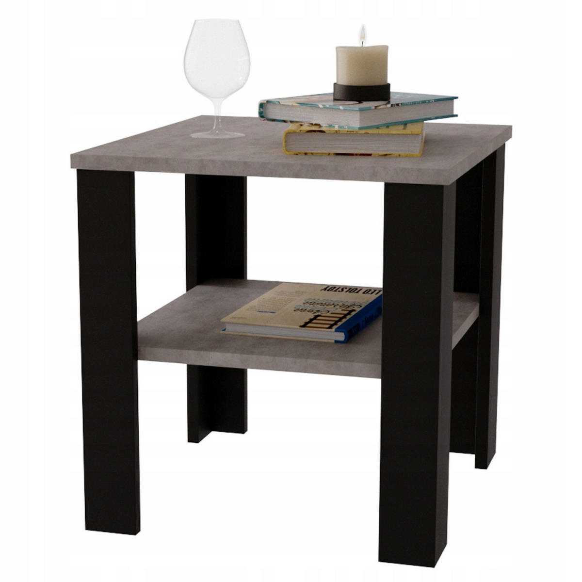 COUCHTISCH Lara53 53/47/53 - Schwarz/Grau, Holzwerkstoff (53/53/47cm) - RAUMHIRSCH FURNITURE