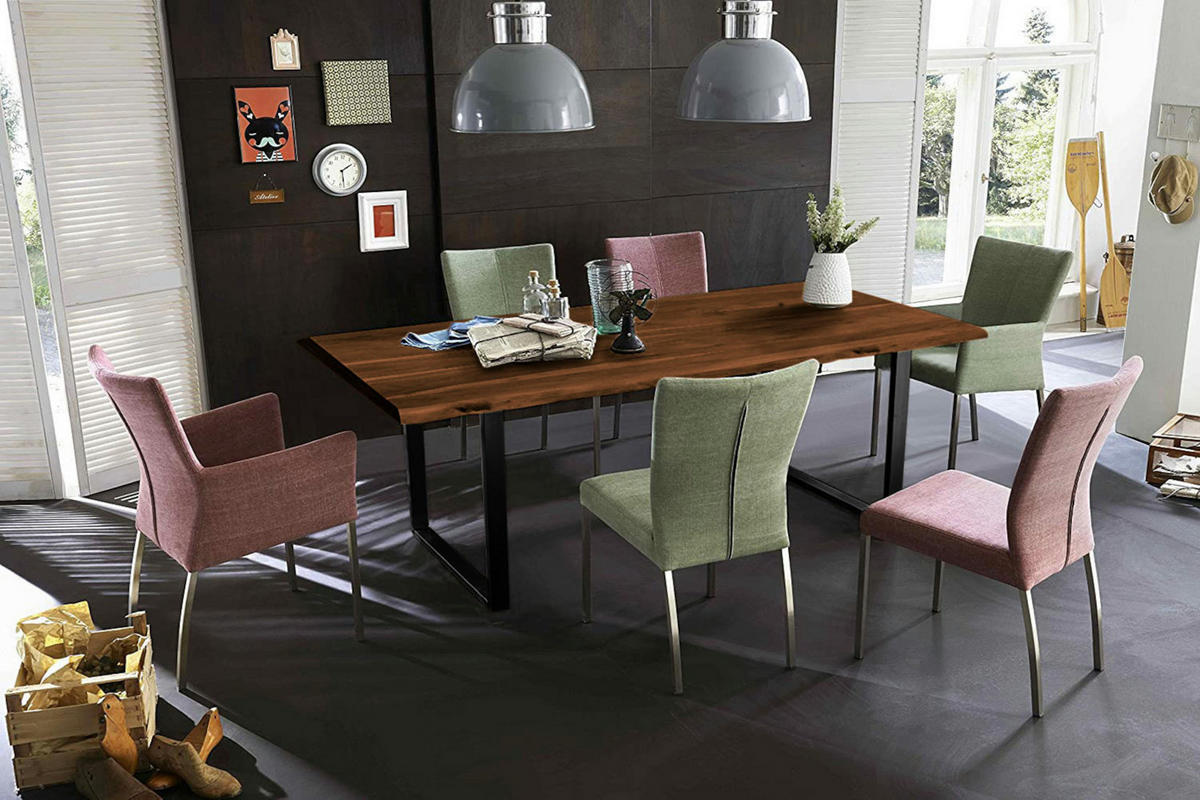 ESSTISCH TOPS&TABLES - Schwarz/Braun, Holz/Metall (80/120/77cm) - SAM