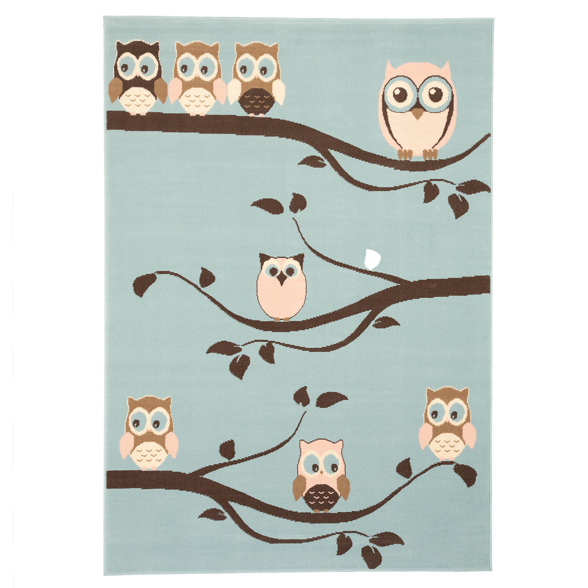 KINDERTEPPICH TRENDLINE EULEN PASTELL - Blau, Textil (160/225cm) - Pergamon