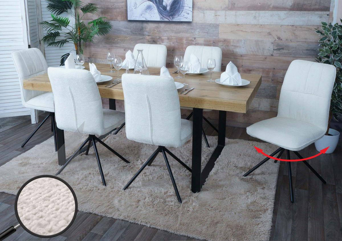 ESSZIMMERSTUHL Cremeweiß - Weiß, Textil (47/95/50cm) - MCW