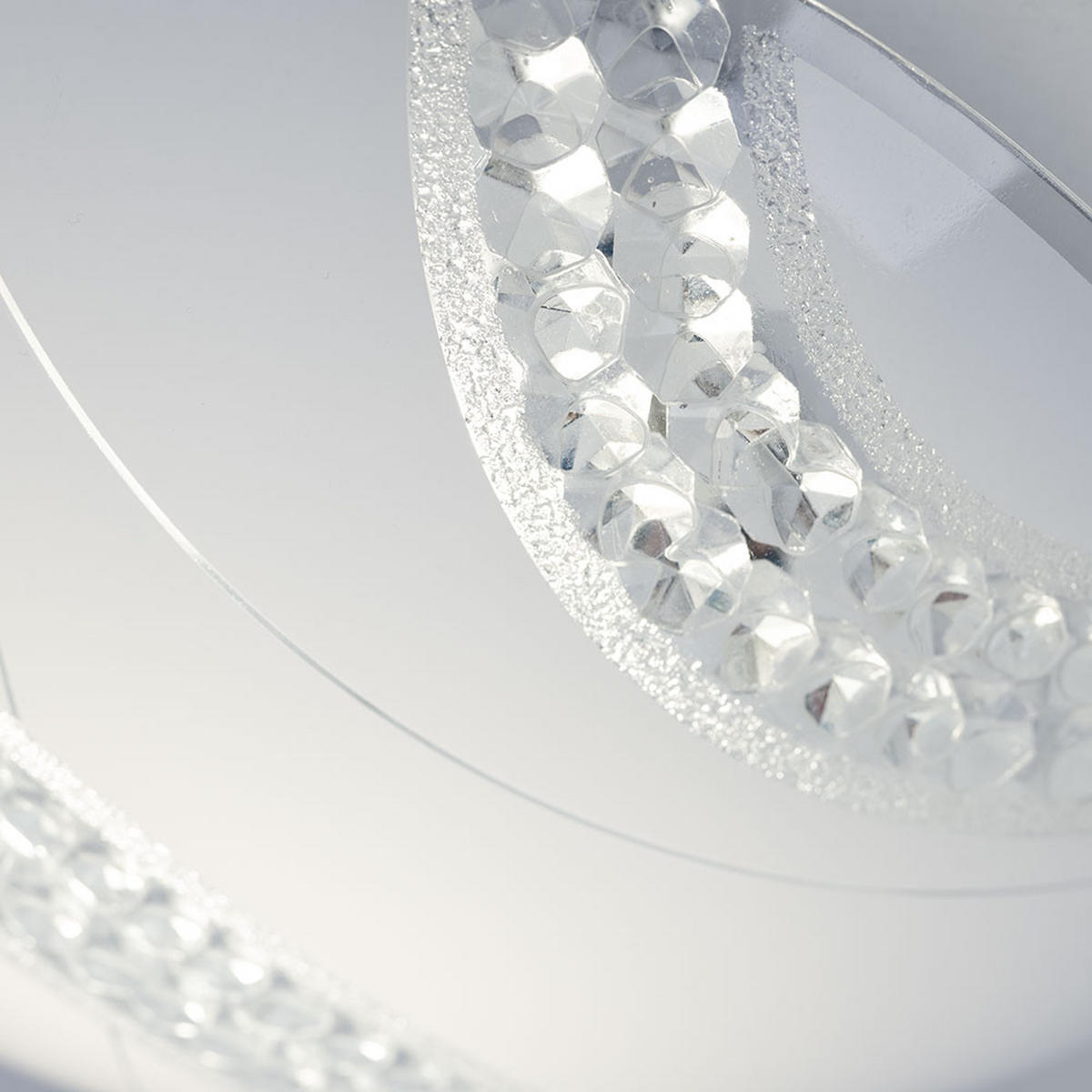 LED DECKENLEUCHTE Kristalloptik Weiß Glas - Weiß, Glas (30/30/9.8cm) - Brilliant