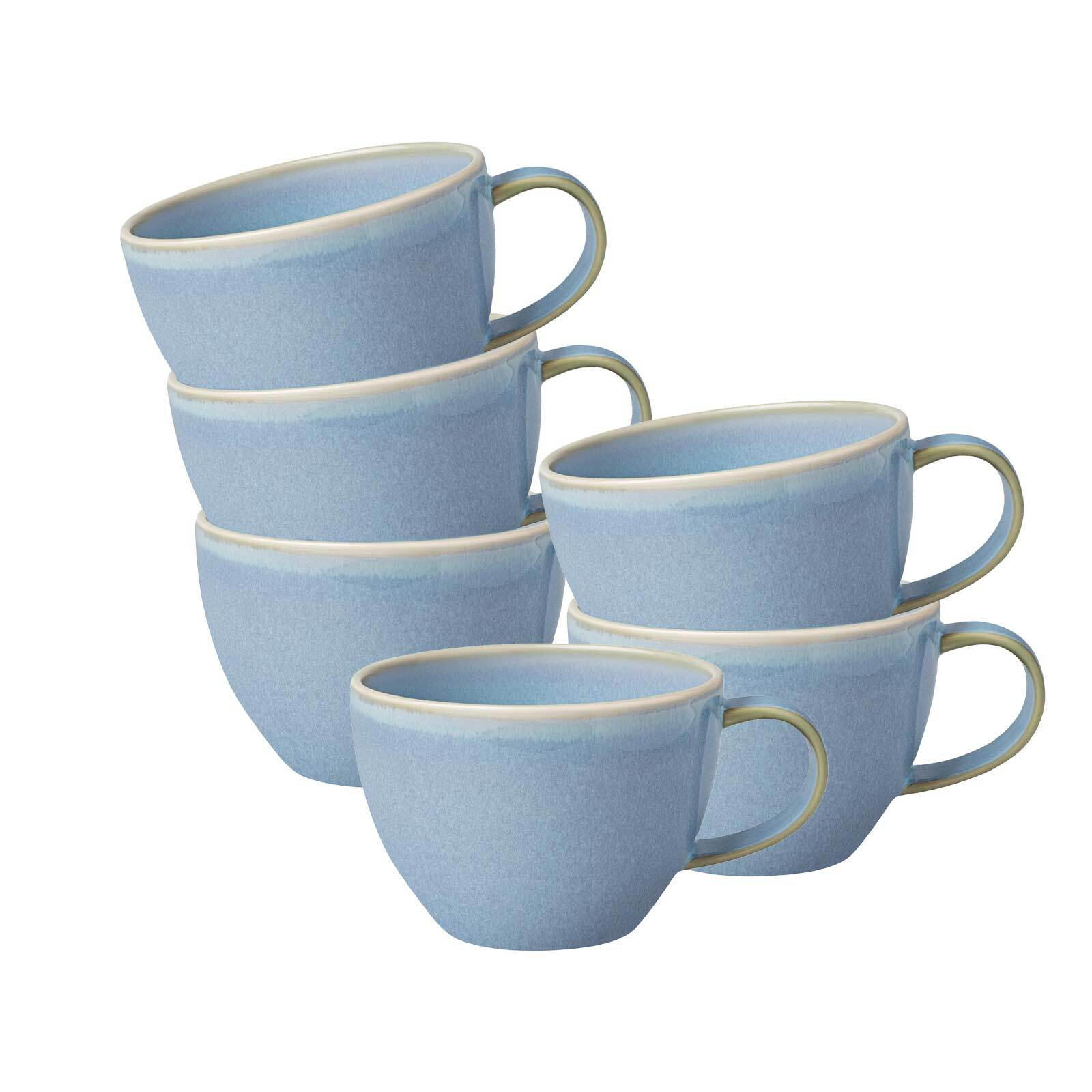 KAFFEETASSEN Crafted Blueberry 247 ml 6er Set - Türkis, Keramik (0.247L) - like.Villeroy & Boch
