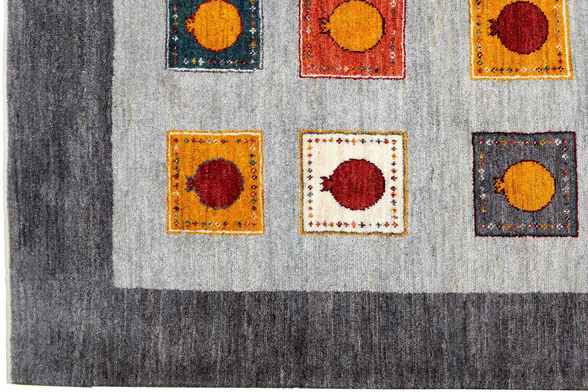 TEPPICH Rizbaf Grau 232/178 cm Schurwolle - Grau, Textil (178/232cm) - Looma