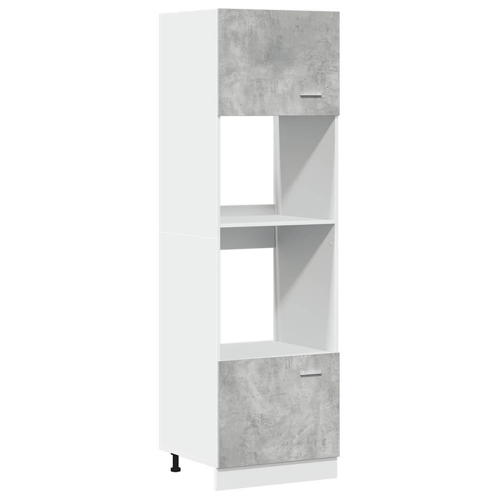 vidaXL Mikrowellenschrank Hellgrau 60x207x57 cm