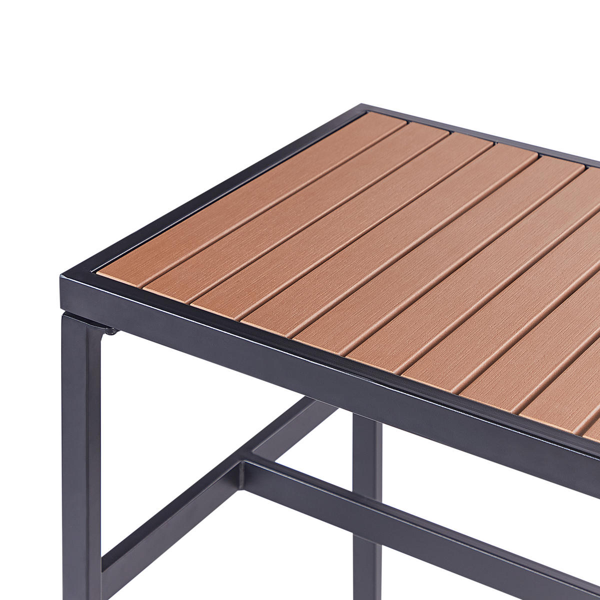 GARTENTISCH Schwarz Avetrana - Hellbraun/Schwarz, Metall (50/150/90cm) - Beliani