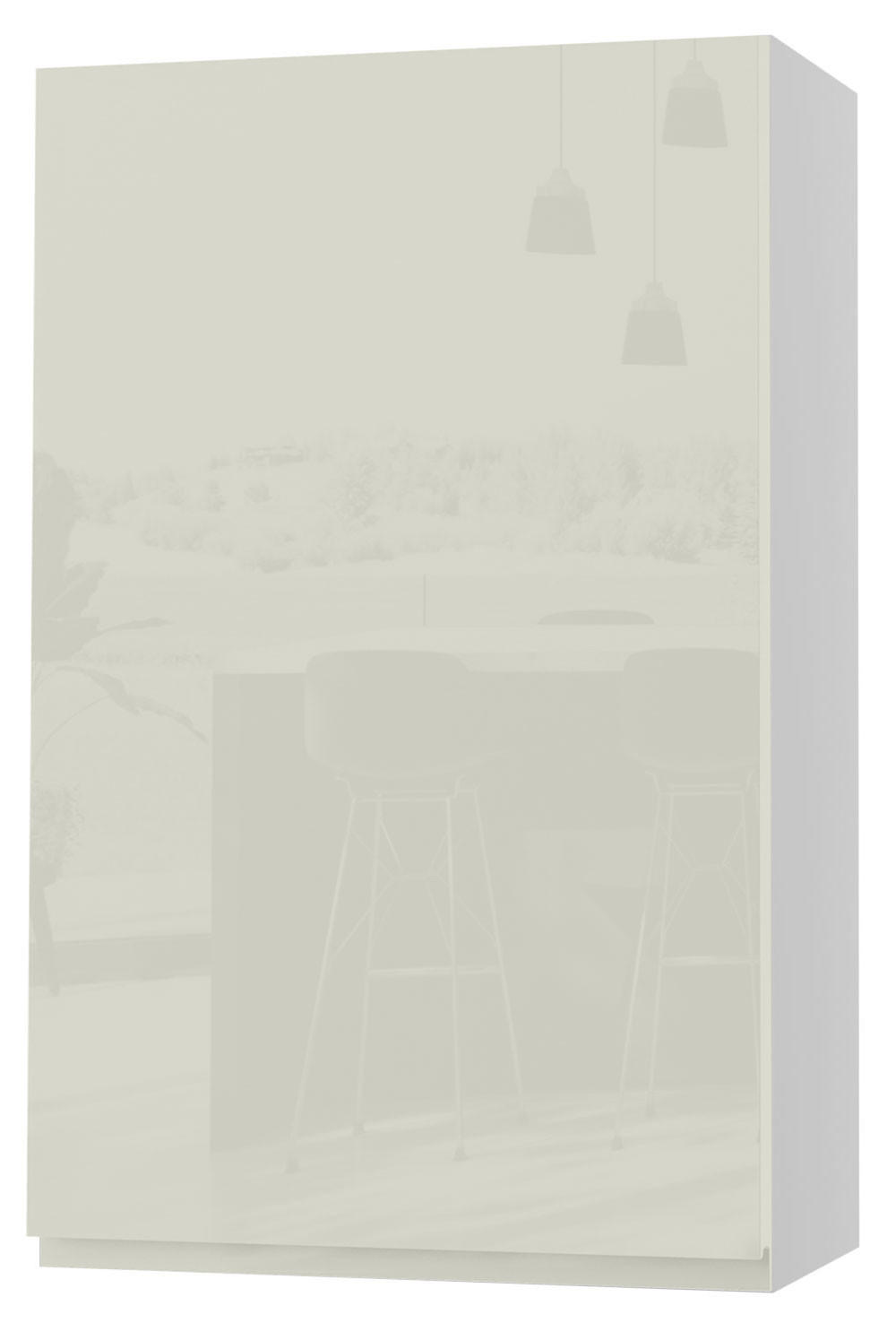 HÄNGESCHRANK Florence W4/60/1 Weiß / RAL 1013 perlweiß HG 60 / 32,5 / 96cm - Türanschlag rechts - Weiß Hochglanz/Weiß, Holz/Holzwerkstoff (60/96/32.5cm) - Feldmann-Wohnen