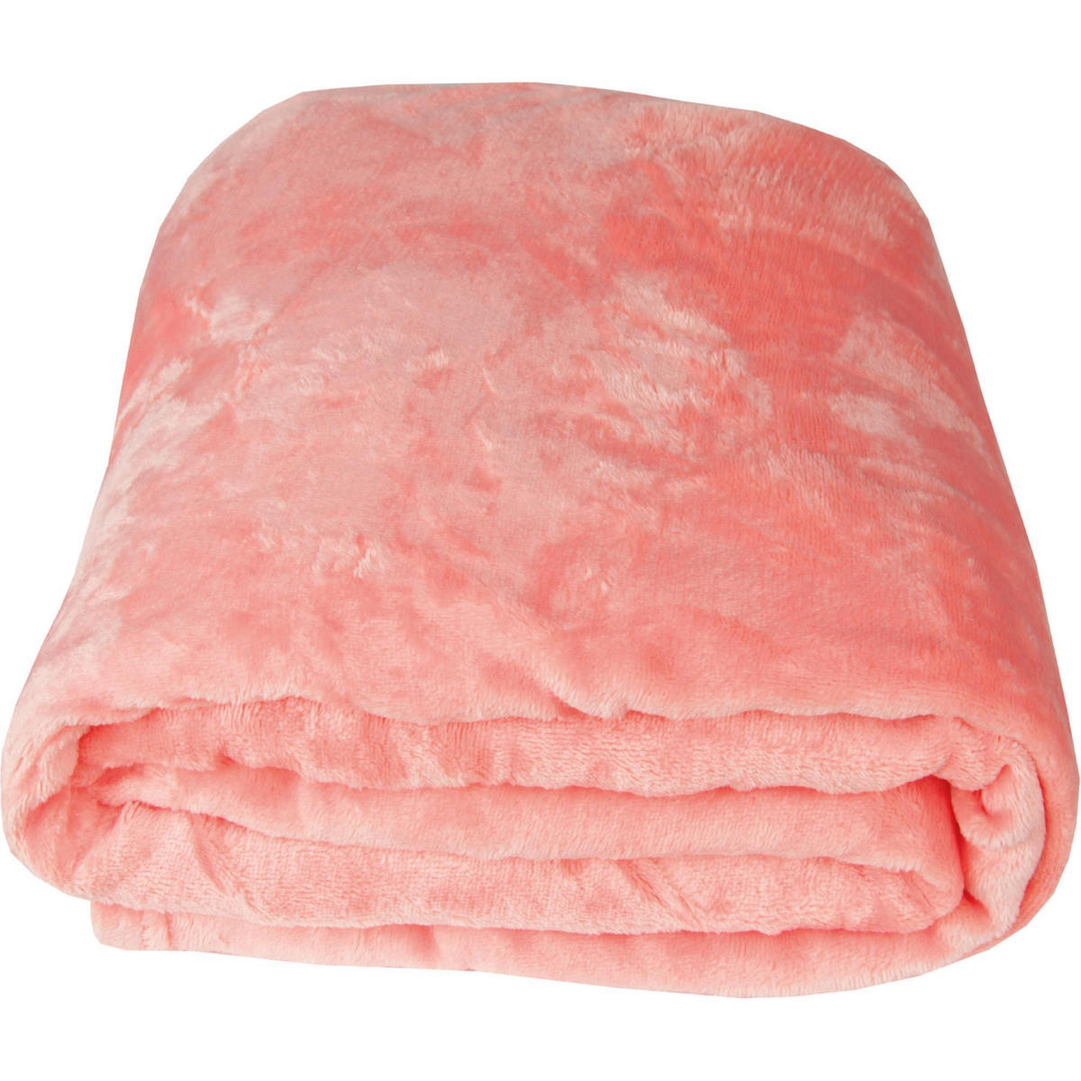 KUSCHELDECKE "Celina" 2er-Pack Lachs 70x100 cm - Koralle, Textil (70/100cm)