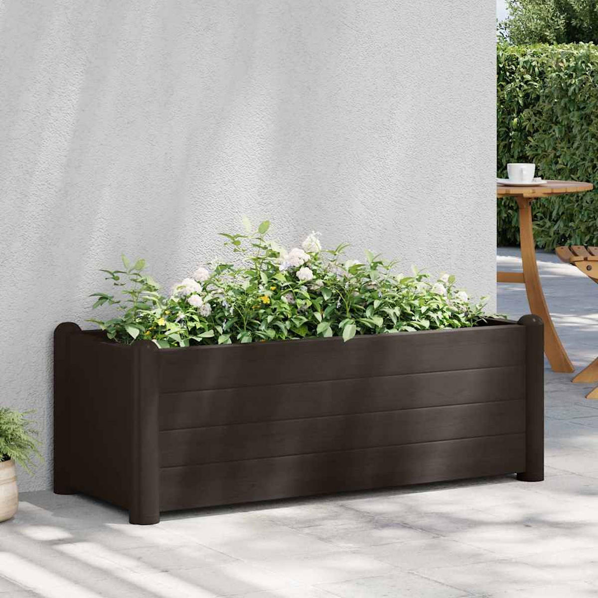 GARTEN-HOCHBEET PP Mokka 100/43/35 Cm - Anthrazit, Kunststoff (100/35/43cm) - vidaXL