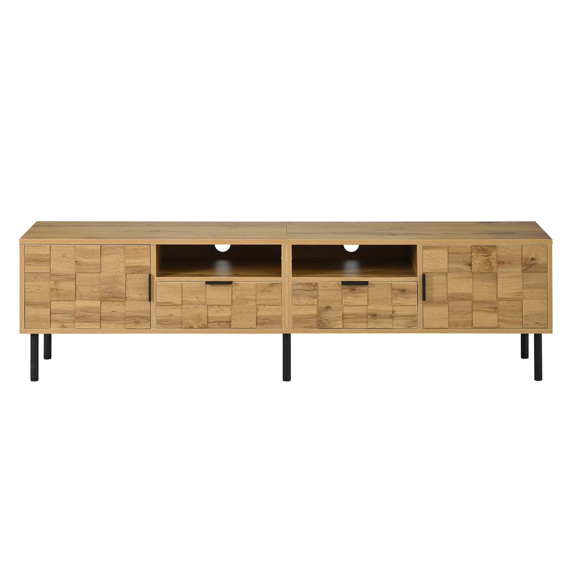 Urban Meuble NÍZKÁ KOMODA dekor dub 160 cm se 2 zásuvkami a 2 dvířky