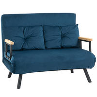 SCHLAFSESSEL mit Bettfunktion, 5-fach verstellbarer Rückenlehne 102/73/81 cm Blau - Blau, Textil (73/81/102cm) - Redom