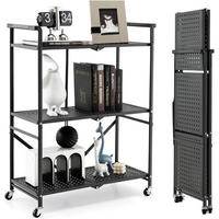 SERVIERWAGEN Schwarz - Schwarz, Metall (33/94/73cm) - COSTWAY