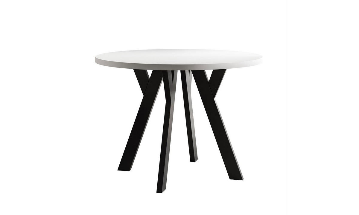 ESSTISCH VOLTA MATT 100/100/72,5 cm Tischplatte: Weiß matt; Gestell: Schwarz - Schwarz/Weiß, Holzwerkstoff/Metall (100/100/72.5cm) - Lookway