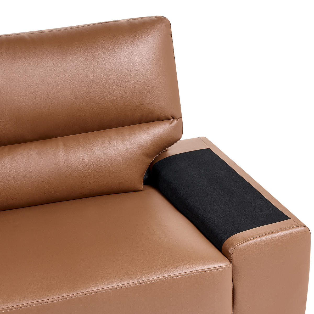 3-SITZER-SOFA Kunstleder goldbraun Vogar - Braun, Kunststoff (195/90/74cm) - Beliani