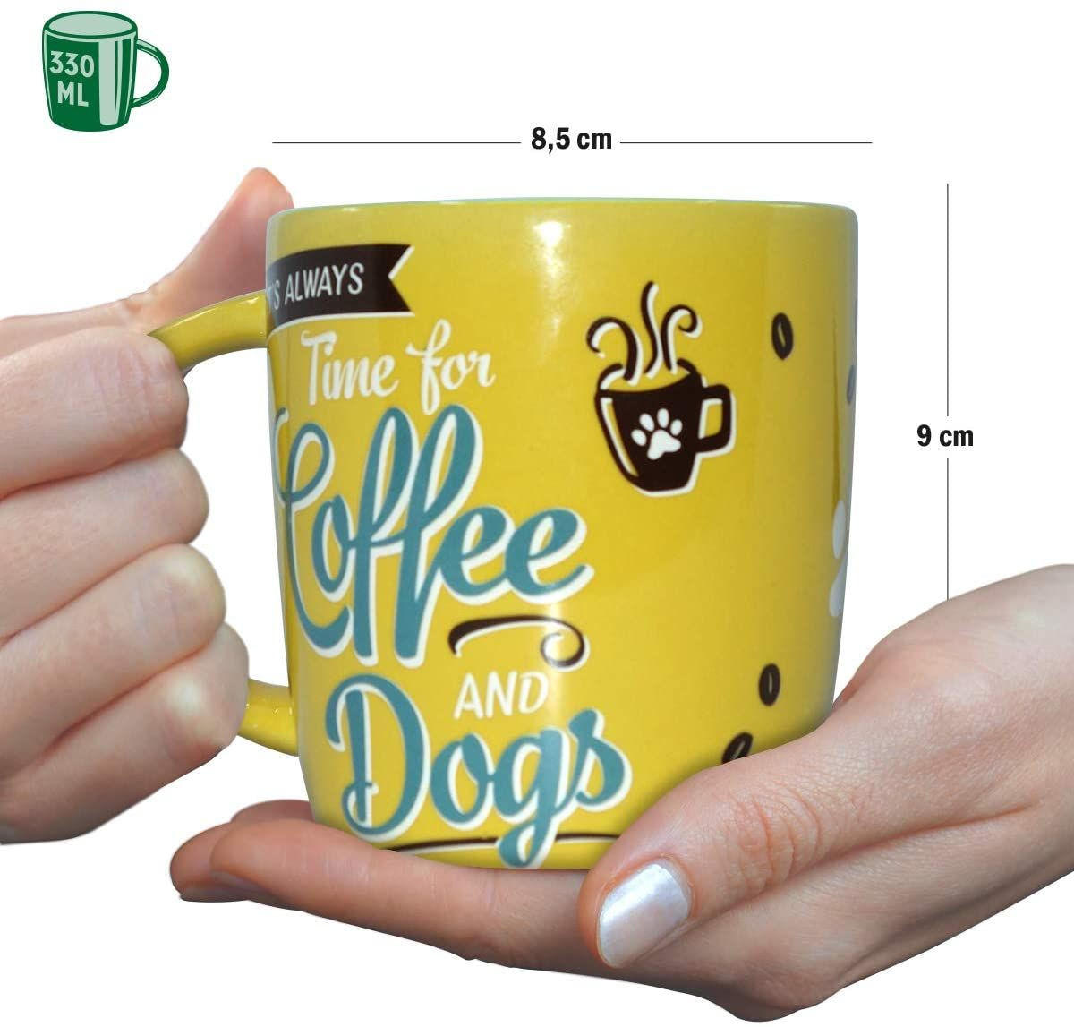 KAFFEETASSE 330 ml Pfotenschild Coffee and Dogs - Multicolor, Keramik (0.33L) - Nostalgic-Art