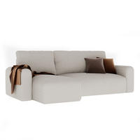 ECKSOFA mit Schlaffunktion und Bettkasten, Beige - Beige, Holzwerkstoff/Textil (244/98cm) - Idohome