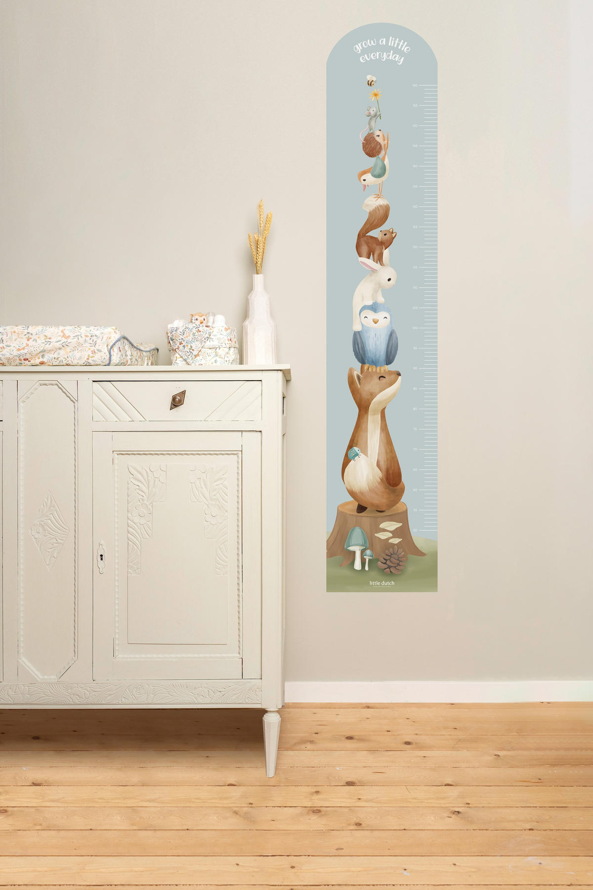 MESSLATTE Wandaufkleber auf Vliestapete Waldtiere - Multicolor, Papier/Kunststoff (27.5/142cm) - Little Dutch