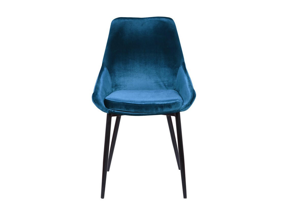 STUHL - 49 cm x 56 cm - Samt, Stoff - Marineblau - MASURIE - Dunkelblau, Textil (49/85.5/56cm) - Vente-Unique