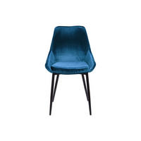 STUHL - 49 cm x 56 cm - Samt, Stoff - Marineblau - MASURIE - Dunkelblau, Textil (49/85.5/56cm) - Vente-Unique