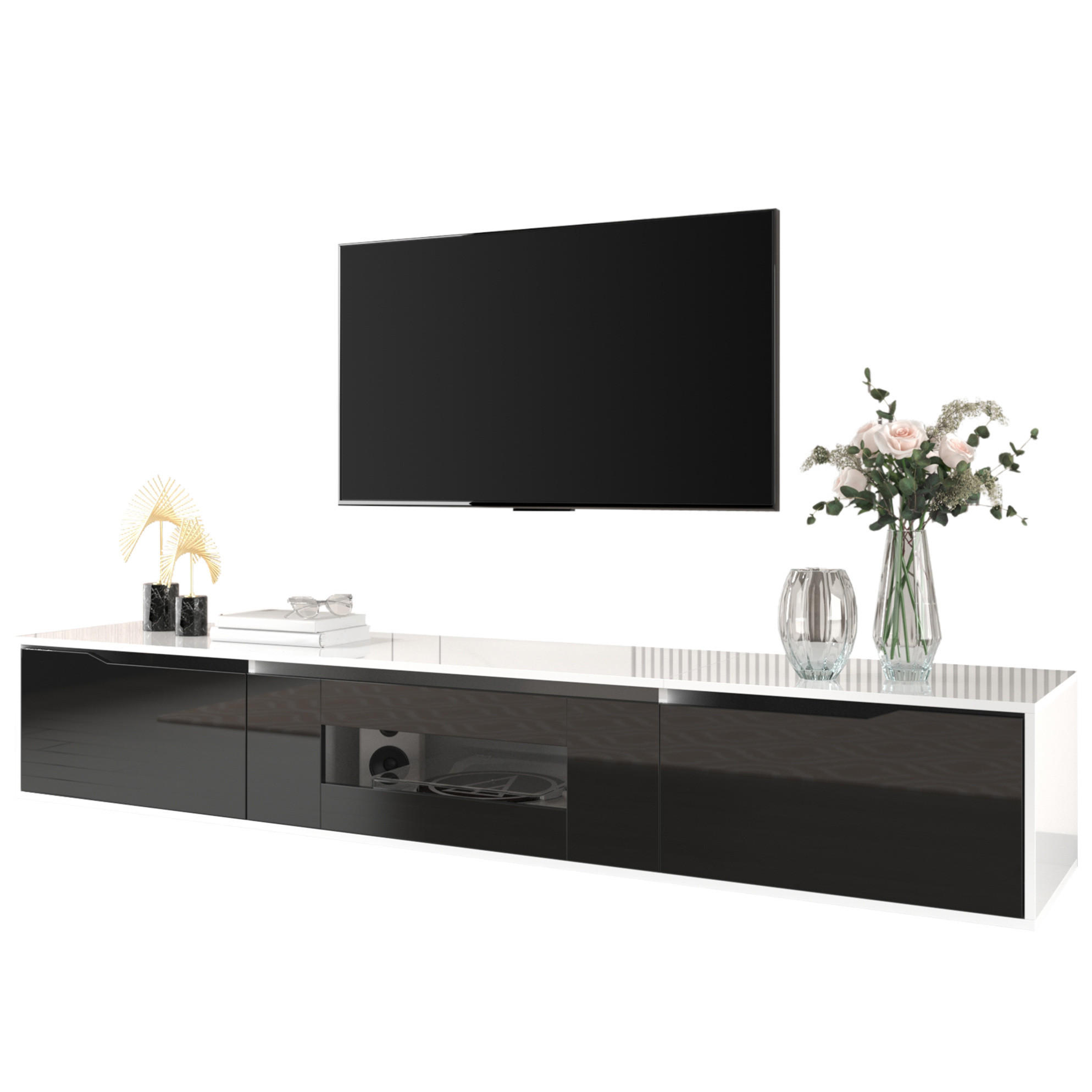 Ivmeu Tv-Lowboard Schwarz 180x35x30 cm
