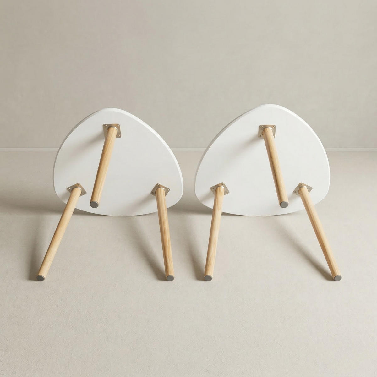 COUCHTISCH-SET Bini 2er-Set - Weiß, Holzwerkstoff (45/45/44.5cm) - EDAXO