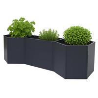 HOCHBEET 3er-Set 77x286x88cm Anthrazit - Anthrazit, Metall (286/77/88cm) - PROREGAL