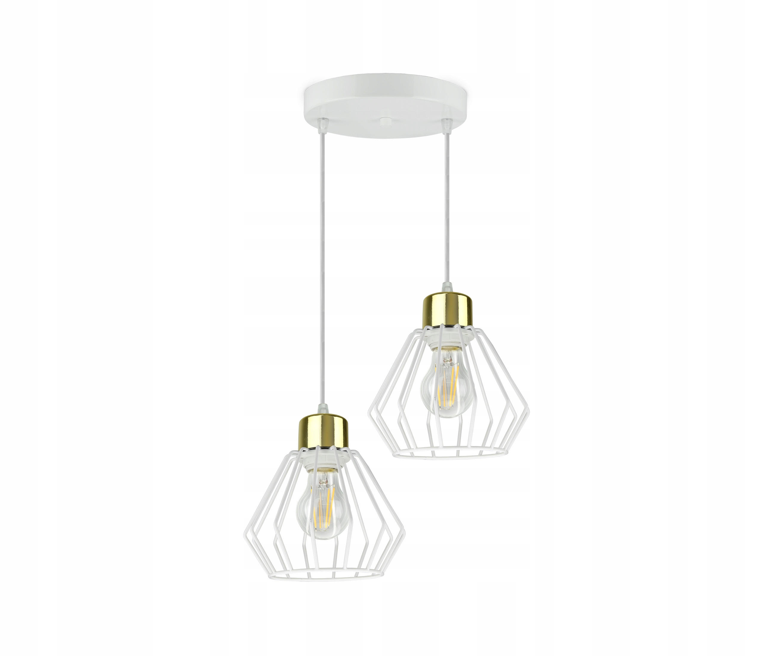 PENDELLEUCHTE LOFT - Goldfarben/Weiß, Metall (30/30/80cm) - kiki design