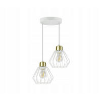 PENDELLEUCHTE LOFT - Goldfarben/Weiß, Metall (30/30/80cm) - kiki design