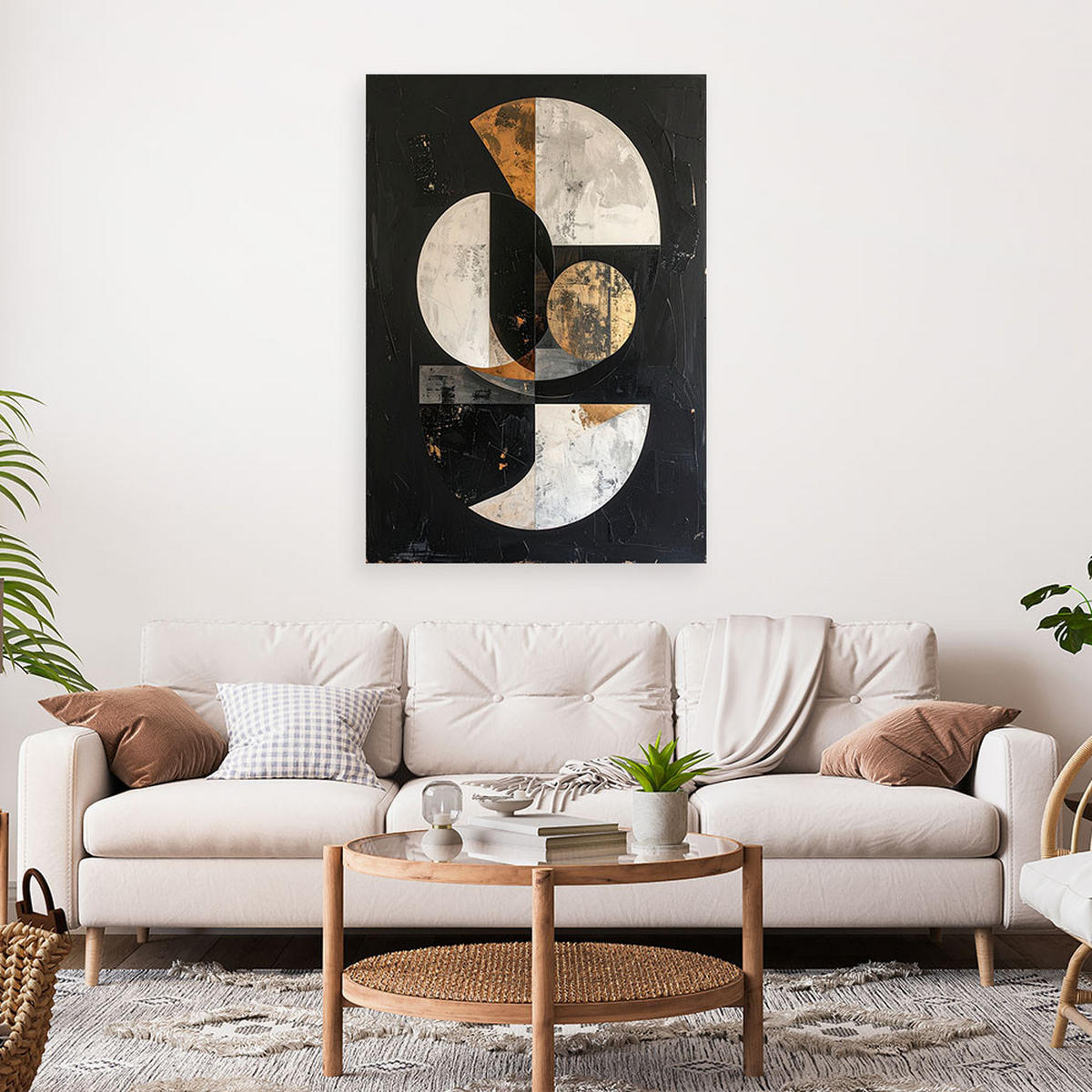 LEINWANDBILD Abstraktion 80x120cm - Schwarz, Textil (80/120cm) - Feeby