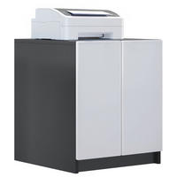 DRUCKERSCHRANK Elona, Druckerkommode mit Soft-Close & Push-to-Open, Home Office & Büro, Schwarz/Weiß matt (51 x 60,5 x 54 cm) - Weiß, Holzwerkstoff (51/60.5/54cm) - InnoFurn