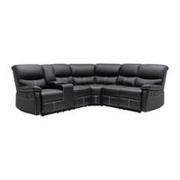 RELAX-ECKSOFA - Kunstleder - Schwarz - CANBY - Schwarz, Leder (253/223cm) - Vente-Unique