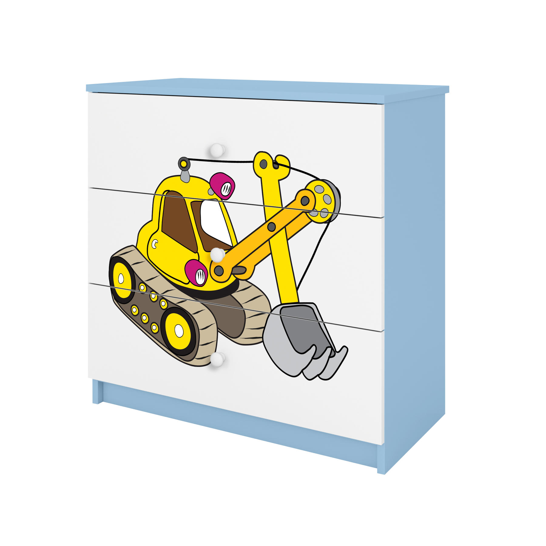 KOMMODE Babydreams Excavator 81/81/41 - Blau, Holzwerkstoff (81/81/41cm) - RAUMHIRSCH FURNITURE