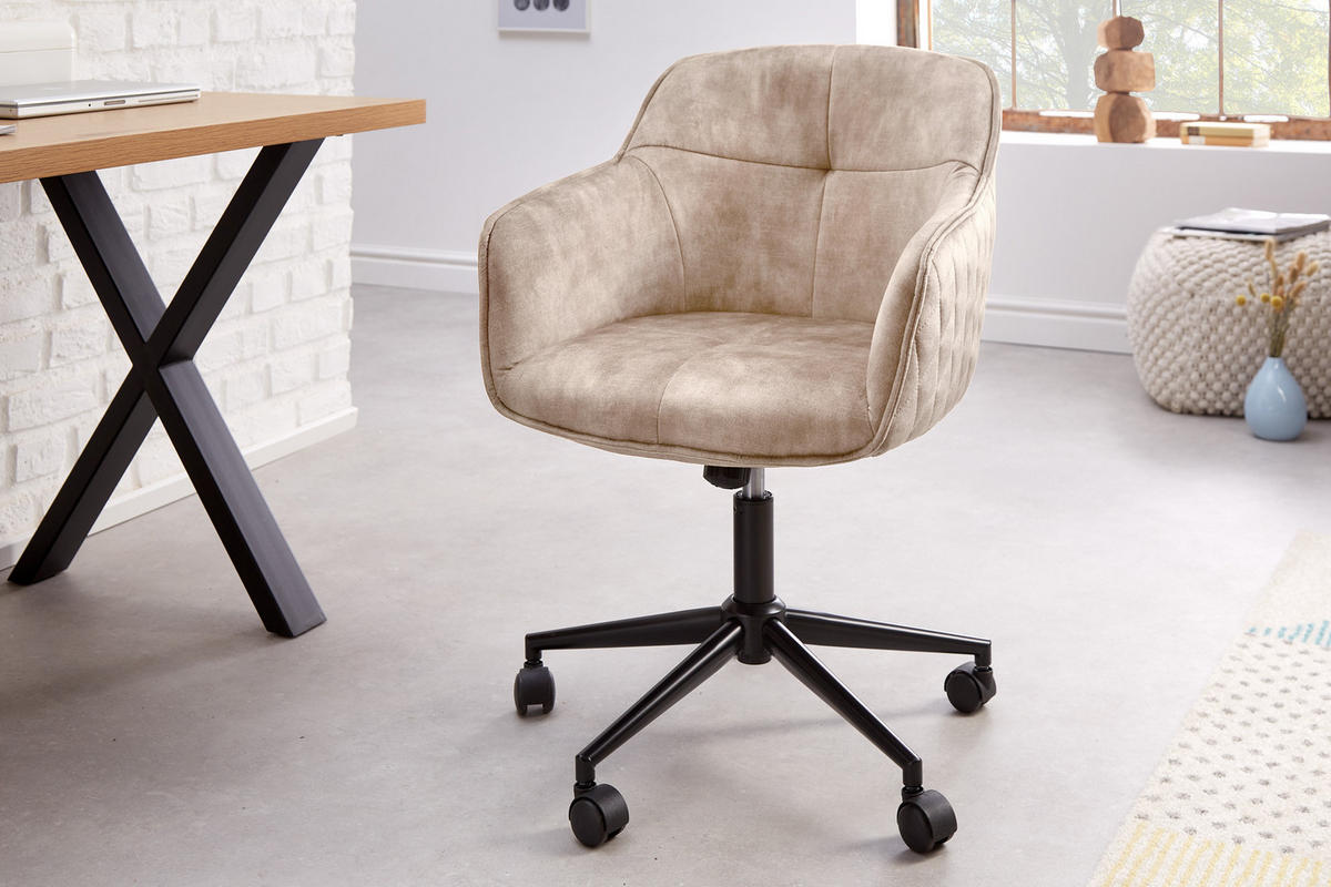 STUHL EUPHORIA Samt Greige 90 cm - Greige/Beige, Textil/Metall (58/81/60cm) - riess-ambiente